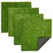 Juvale 4-Pack Artificial Grass Mats for Wall, Balcony, Patio, Decor (12x12 In)